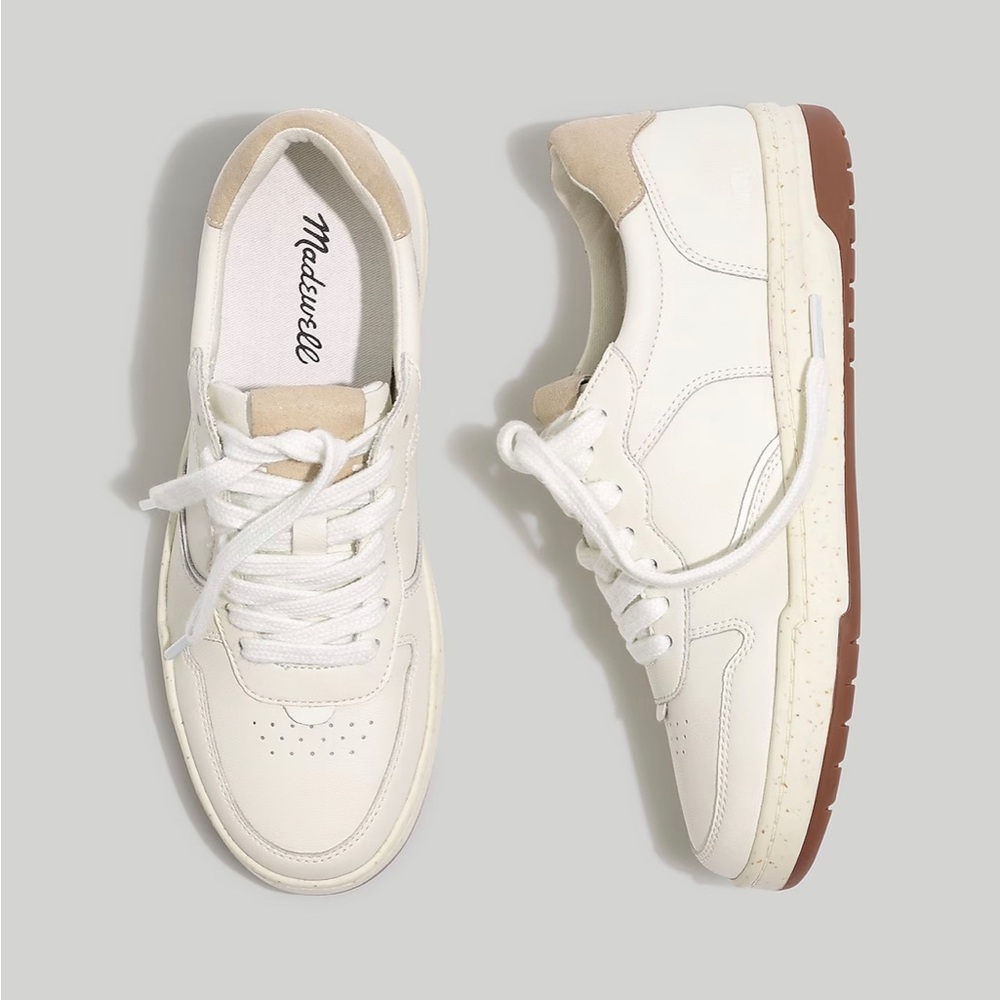 SOLD-Madewell Court Sneakers in White Leather, size 6.5, barely worn